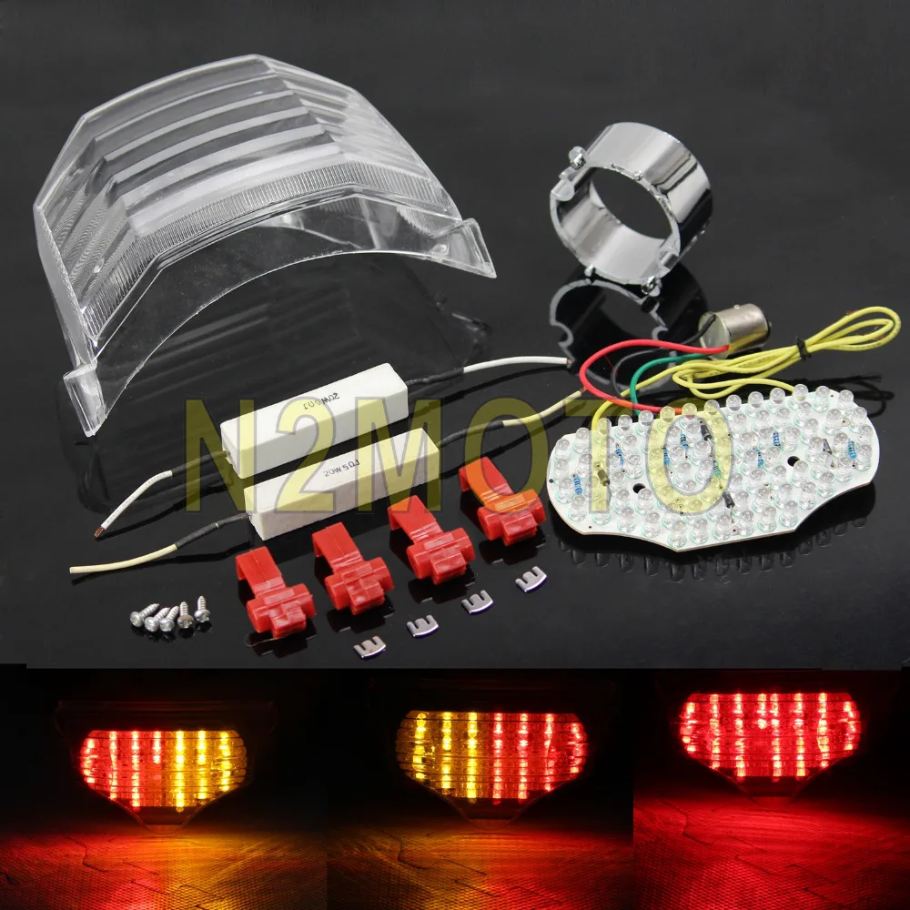 Встроенный прозрачный светодиодный задний фонарь поворотники лампа для Yamaha FZ6