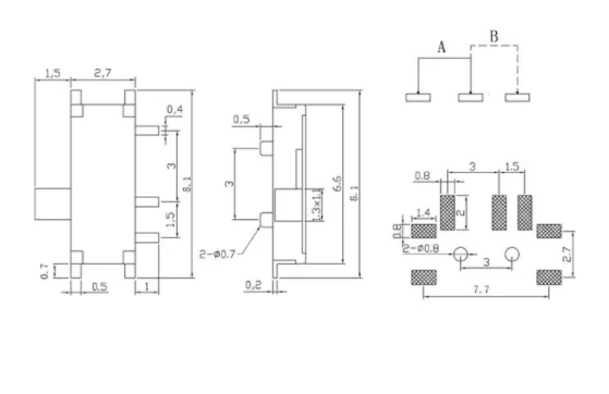 50 шт./лот мини 7-контактный на включения/выключения 1P2T SPDT MSK-12C02 SMD Переключить ползунковый переключатель для MP3 MP4 DC 12V 0.1A