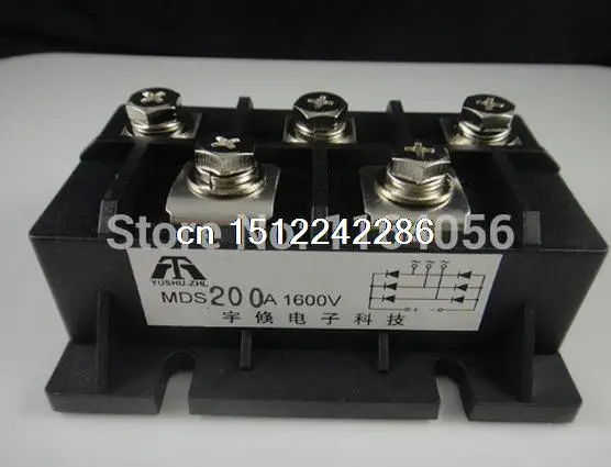 

1pcs MDS200A Bridge Rectifier 3-Phase 5 Terminals Diode 200A 1600V