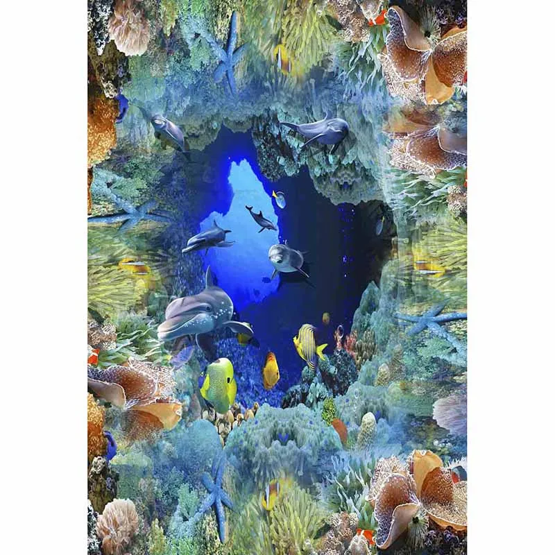 3d росписи пол Обои для Спальня Ванная комната прекрасный мир океана DIY Наклейки
