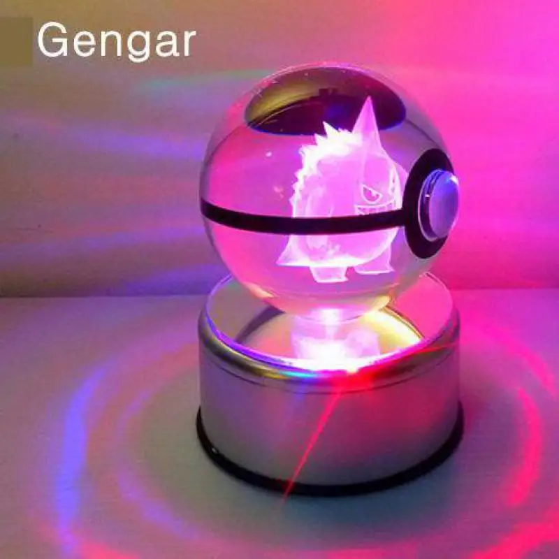 Pokemon Crystal Ball 50 мм 3d настольная лампа 5 в Picacho рождественские вечерние настольные лампы для влюбленных в спальню Подарочные Лампы - Цвет абажура: Diameter 5cm