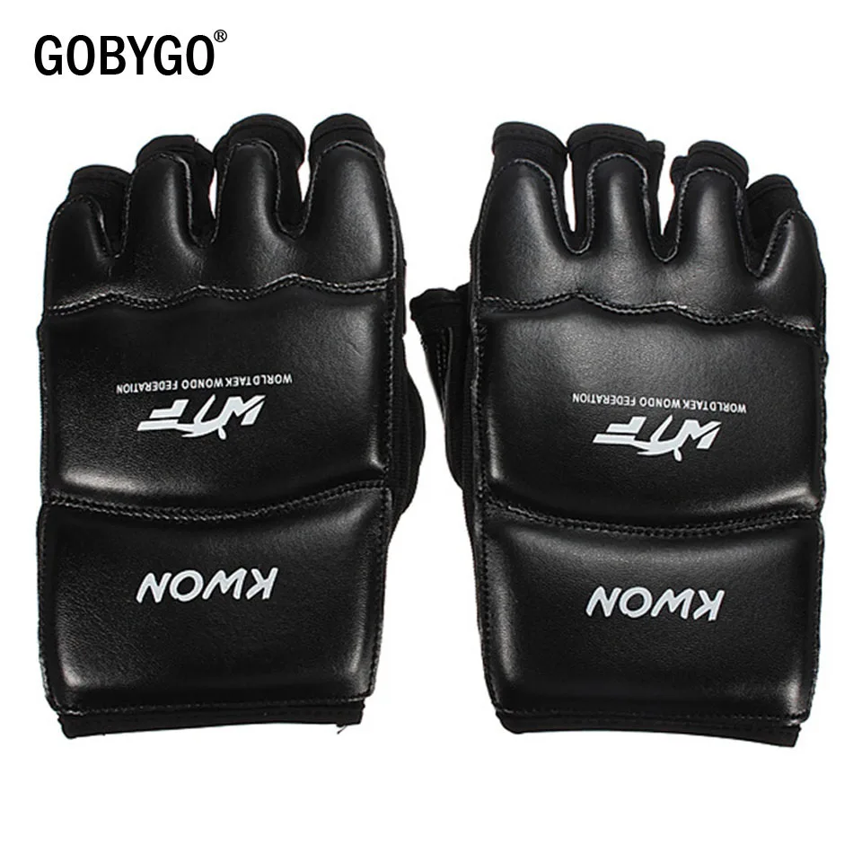 GOBYGO Половина Finger Боксёрские перчатки из искусственной кожи ММА Kick для занятия