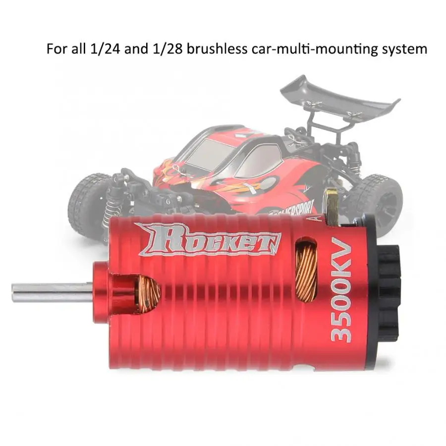 Радиоуправляемый бесщеточный двигатель Rocket MINI Z 1/24 кВ 15 мм 2 полюса 3 слота для