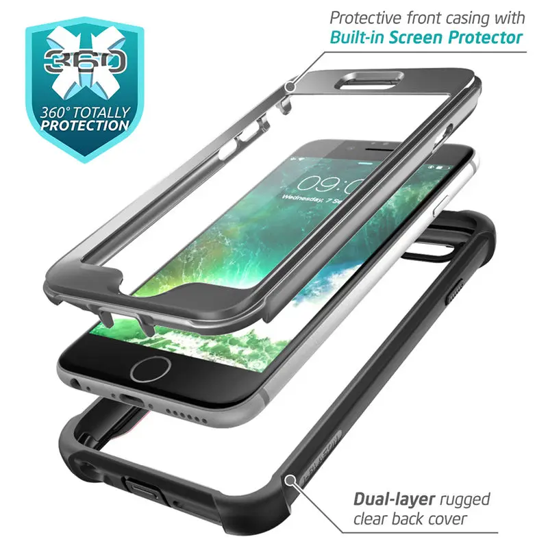 For iPhone 6 Plus/6s Plus Case 5.5 inch i-Blason Ares Series Full-Body Rugged Clear Bumper with Built-in Screen Protector |