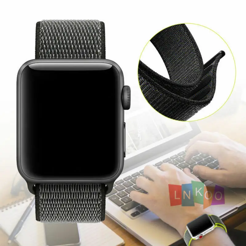 Нейлоновая тканая Спортивная Петля Браслет ремешок для часов Apple iWatch серии 4 3 2