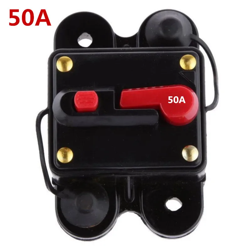 50A 60A 80A 100A 150A 200A 250A 300Amp ручной выключатель стерео аудио Автомобиль RV Предохранитель 12 в 24 в защитный держатель предохранителя - Цвет: 50A