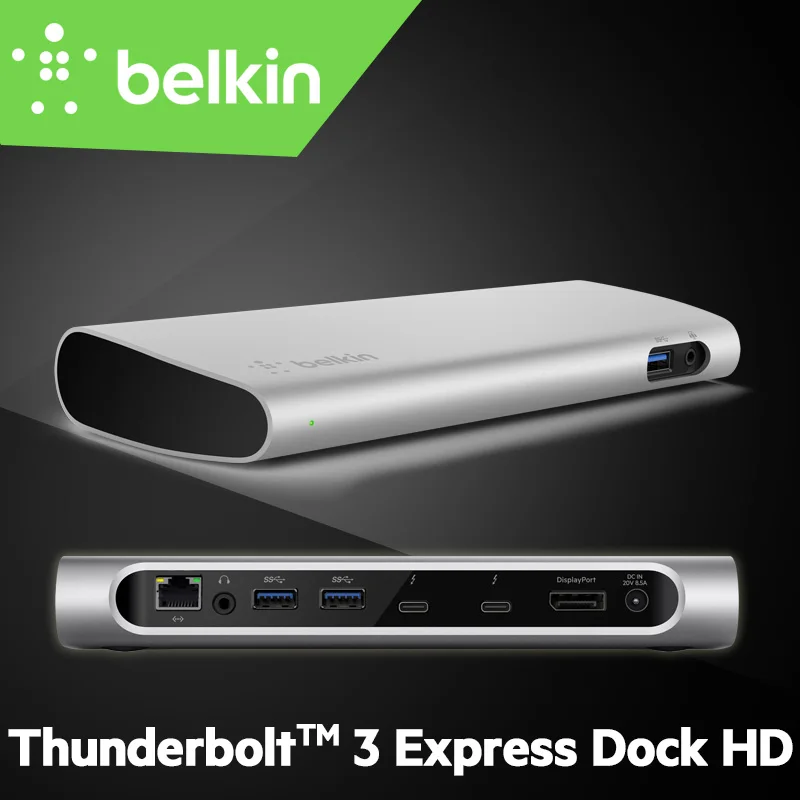 Belkin Thunderbolt 3 Express Dock HD с кабелем 40 Гбит/с для нового MacBook Pro розничной посылка