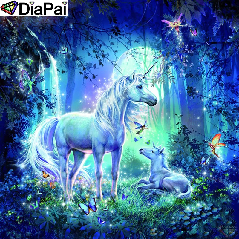

DiaPai 5D DIY Diamond Painting 100% Full Square/Round Drill "Cartoon horse" Diamond Embroidery Cross Stitch 3D Decor A21516