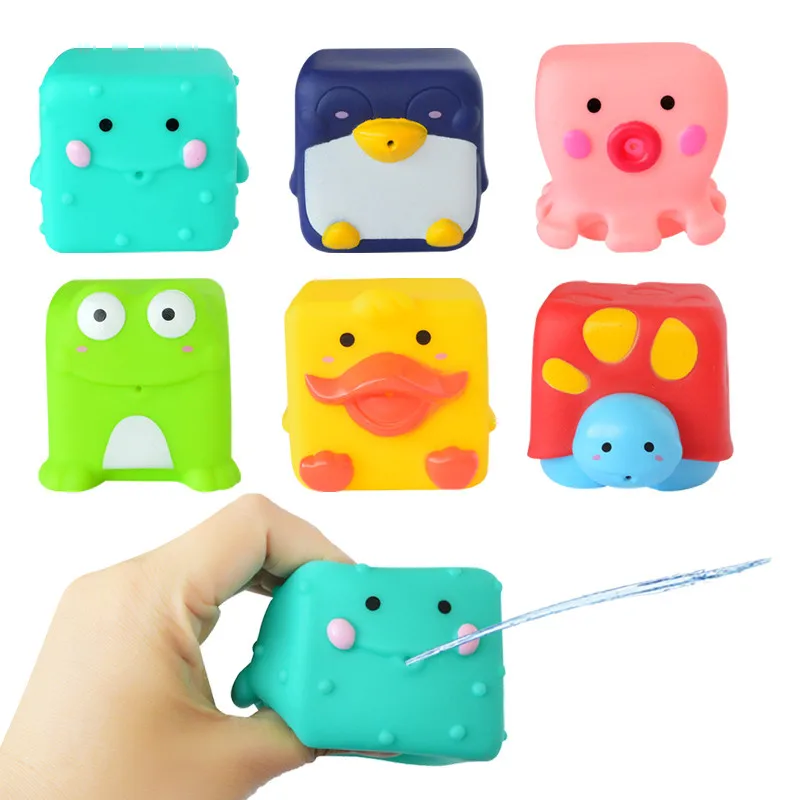 3 стиля Забавный мультфильм животных резиновый спрей для воды Детские Игрушки для ванны Kawaii водяная Ванна резиновые игрушки для ванной для детей