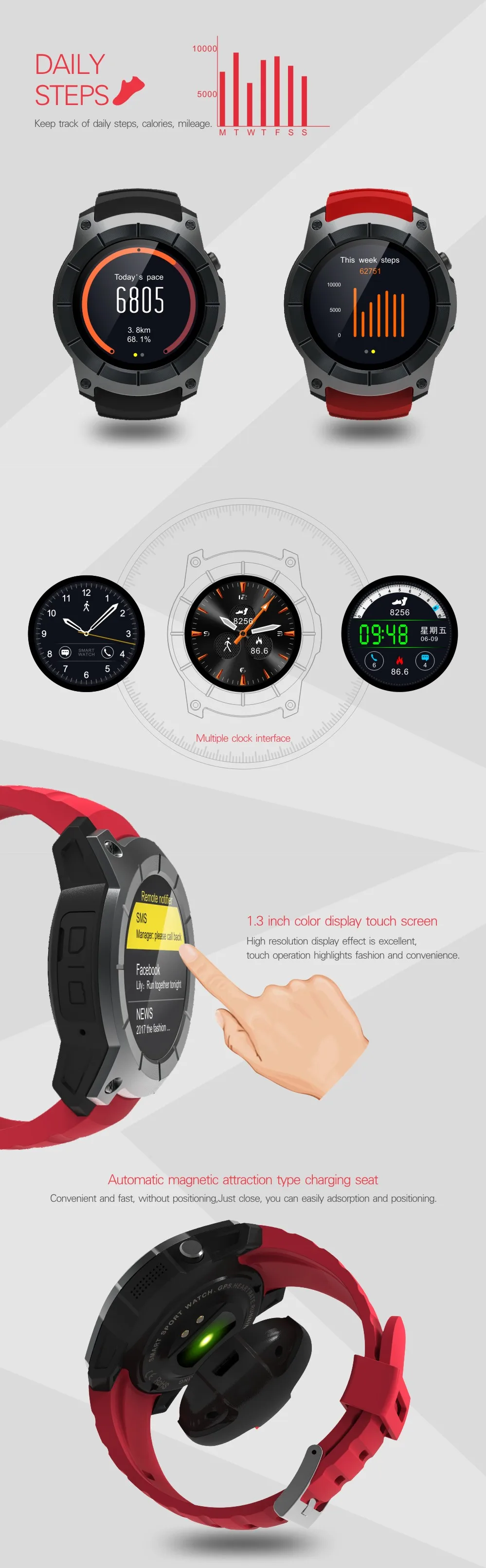 EnohpLX S958 gps Спорт на открытом воздухе Смарт часы IP66 жизнь водонепроницаемый монитор сердечного ритма измеритель высоты давление для Android