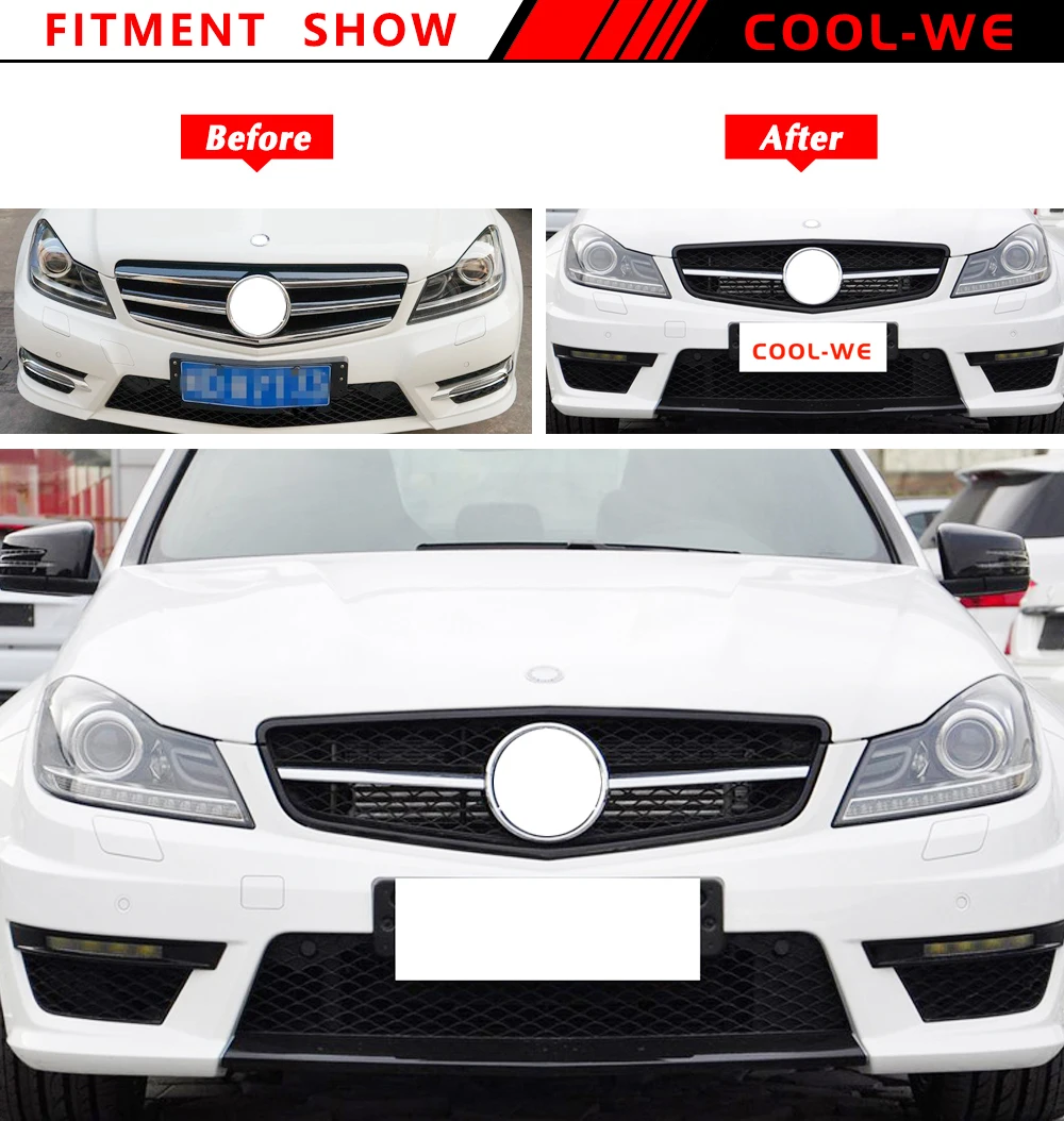 W204 гонки гриль для Mercedes Bezn GT Для AMG c200 c180 c250 c280 c350 c63 2007