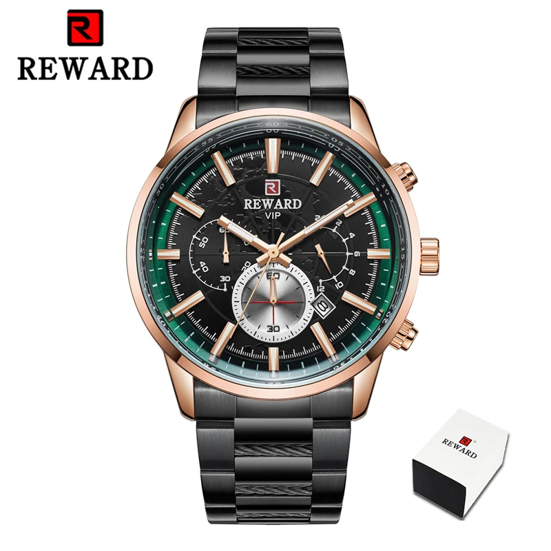 black rose gold Светящиеся брендовые Роскошные мужские часы водонепроницаемые деловые часы Мужские кварцевые наручные часы с хронографом мужские часы Relogio Masculino - Цвет: black rose gold
