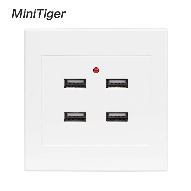 Настенная розетка Minitiger 110-250 В 2/3/4/6 USB-порта умный индукционный зарядный порт для