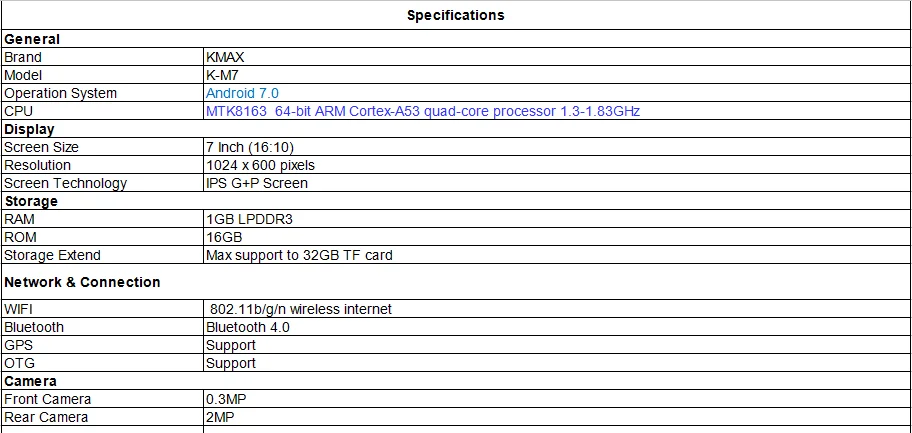 7 дюймов usb Wi-Fi android 7,0 tablet pc 4 ядра 16 Гб оперативной памяти, 32 Гб встроенной памяти TF карты ips недорогой детский планшет Android чехол для клавиатуры, 8, 9, 10, bluetooth