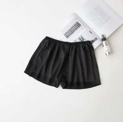 2pcs black Сексуальные кружевные женские Мягкие Бесшовные плотные трусы Горячая лето под юбку шорты модал дышащий шелк светло-голубого цвета Короткие штаны Новые 2 шт - Цвет: 2pcs black