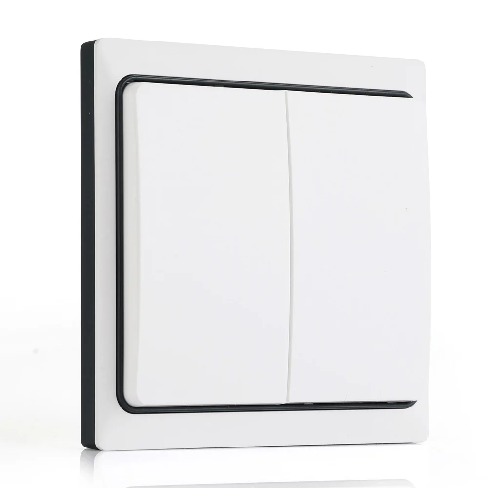 2 Gang Wall Switch QIACHIP беспроводной пульт дистанционного управления выключатель света комплект без необходимости батарея умный дом переключатель цифровой пульт дистанционного управления освещением AC 110 V-240 V - Цвет: 2 Gang Wall Switch