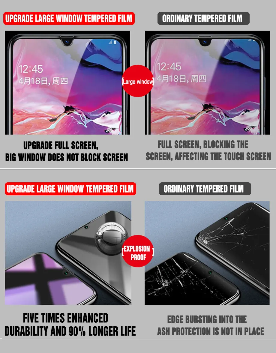 9D полное покрытие Стекло для samsung Galaxy A50 A40 A30 A20 A10 A60 A70 A80 A90 Экран протектор на A3 A5 A7 защитная пленка