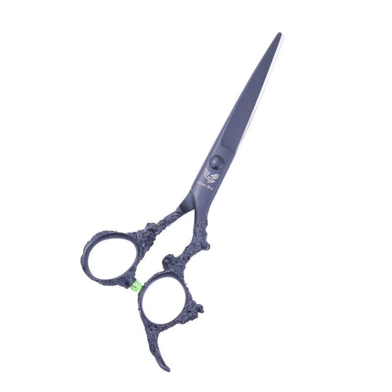 Парикмахерские ножницы с золотыми птицами черные парикмахерские набор