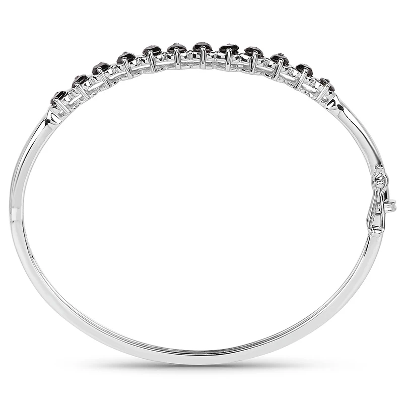 3.6Carat 12pcs 4mm Genuine Black Moissanite Lab Diamond White Gold Plated 925 Sterling Silver Bangle | Украшения и аксессуары