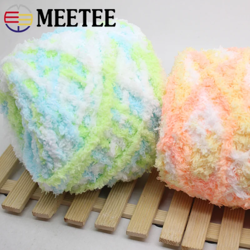 Meetee 2pcs Dyed Coral Velvet Wool Yarn DIY Hand-woven Brooch Needle Children's Jacket Doll Hand-knitted BD309 | Дом и сад