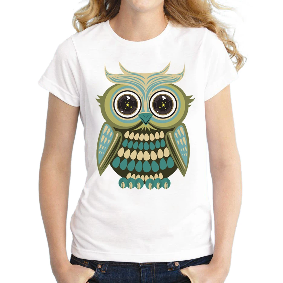 Оптовая продажа летних патриотических футболок с изображением совы красочная