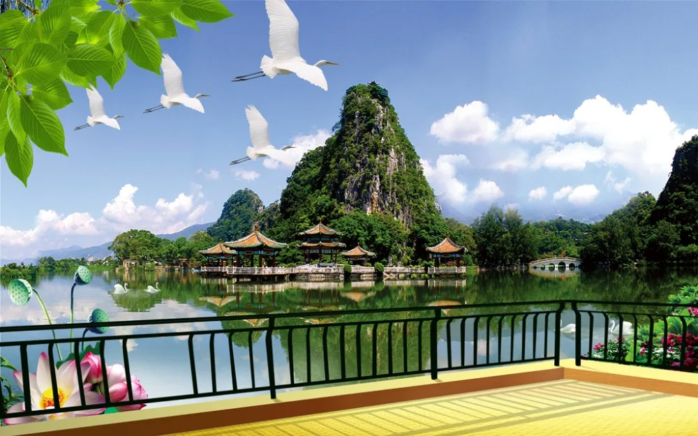 Гостиная Шторы Современные занавески на заказ 3d Даян горы для кухни затемненные