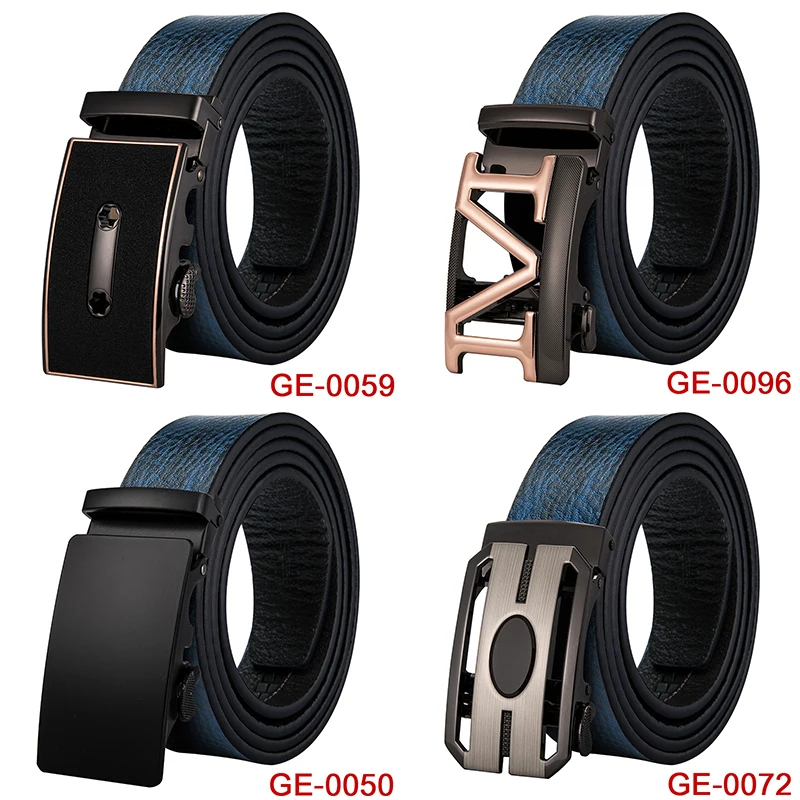 Мужские синие кожаные ремни для джинсов дизайнерские в повседневном стиле