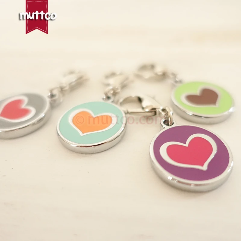 Лазерная гравировка 20 мм милая печать в форме сердца 2 цвета бирка для собаки