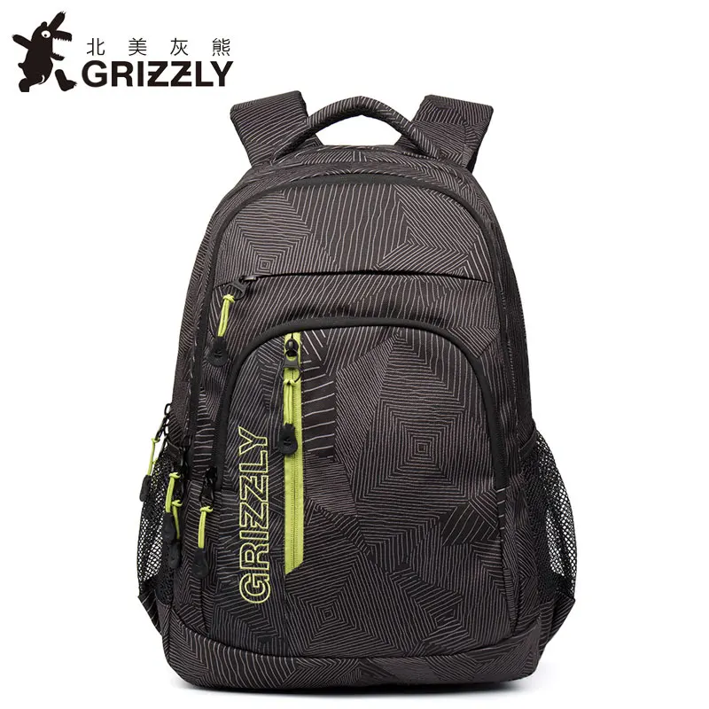 GRIZZLY, новинка, рюкзак для ноутбука, для мужчин, для подростков, для мальчиков, модная, большая емкость, Mochila, многофункциональные дорожные сумки, водонепроницаемая школьная сумка - Цвет: RU70723