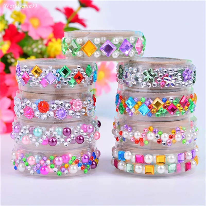 2017 цветные акриловые стразы клейкая лента наклейка DIY Альбомы скрапбук ремесло