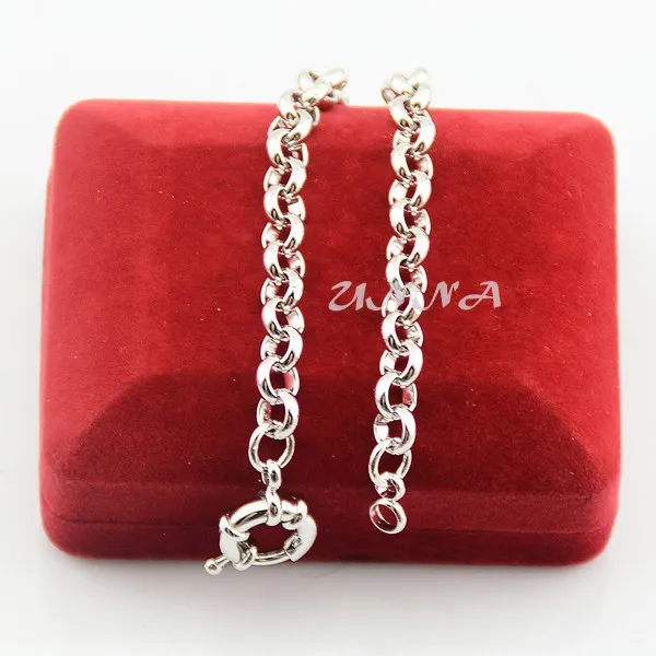 18cm-22cm New Men Women Yellow Bracelet Gold Filled Link Rolo Chain Wholesale Retails Jewelry (NO RED BOX) | Украшения и