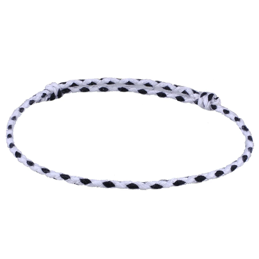White Boho ручной работы плетеный дружбы браслет нить тканая тонкая струна шнур браслет Штабелируемый простой этнические ювелирные изделия подарок для друга - Окраска металла: White