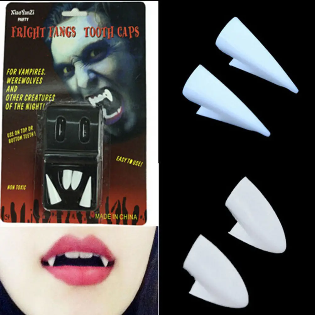 

4 шт Высокое качество платье Зубы вампира на Хэллоуин вечерние зубных протезов реквизит вампира зомби-дьявол зубы-клыки веселые игрушки