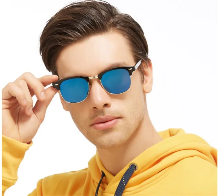 Очки солнцезащитные мужские/женские поляризационные с заклепками в стиле ретро |