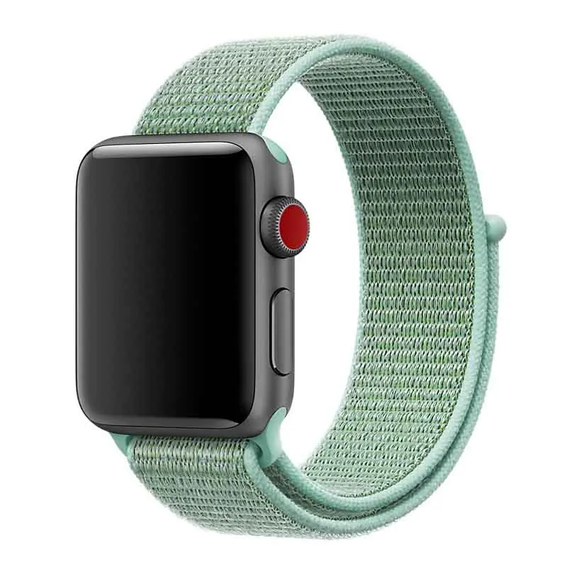 Нейлоновый браслет Correa, ремешок на запястье для Apple смарт-часов iwatch серии 4/3/2/1 спортивные часы Смарт-браслет на запястье аксессуары - Цвет: K-Light Green