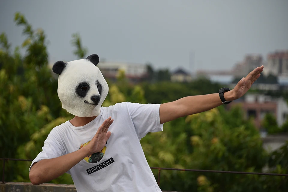 Хэллоуин панда Латексная Маска Новинка Костюм для вечеринки маскарадные маски