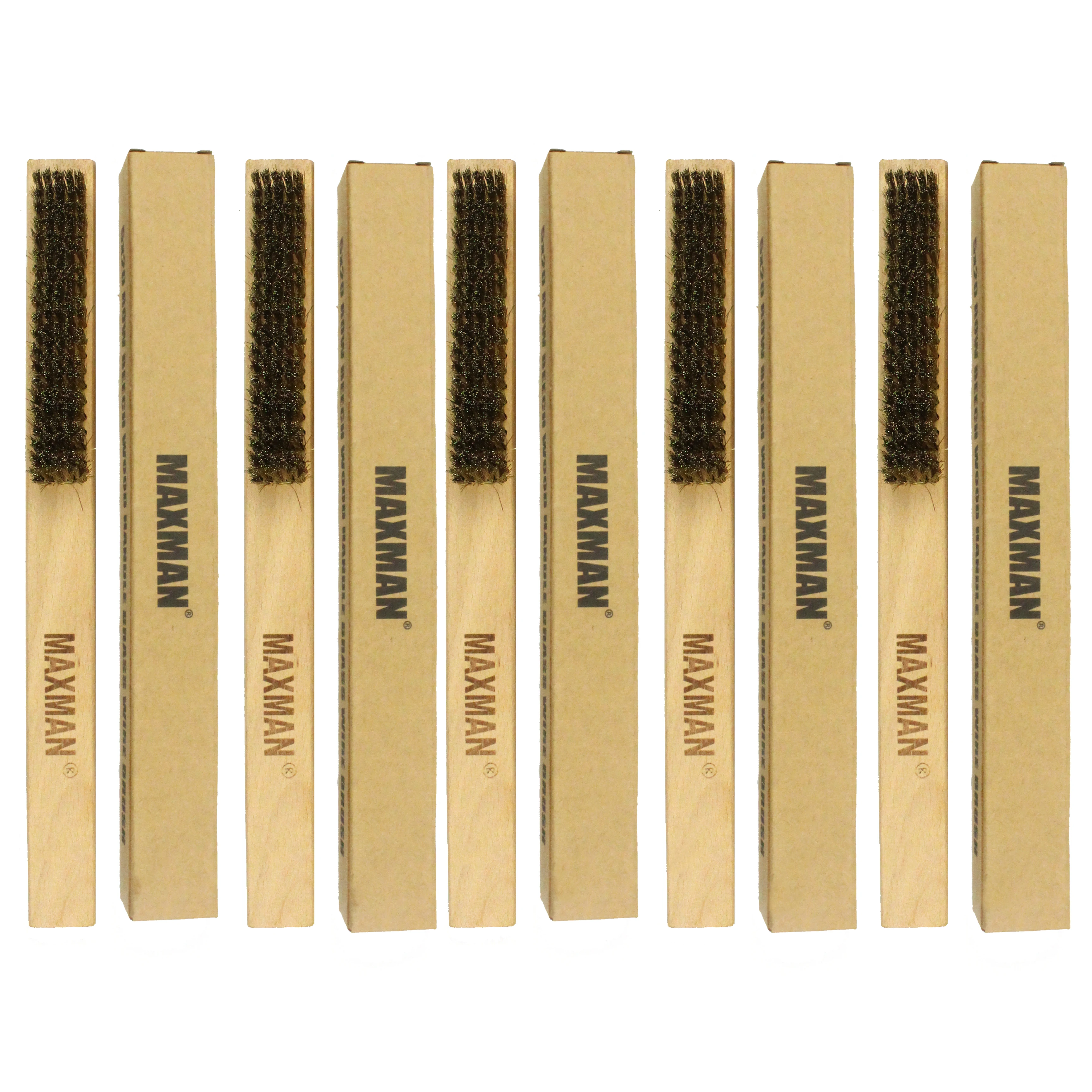 

MAXMAN 5 PCS Copper Wire Brush Beech Wood Handle Brass Brush for Industrial Devices Surface/Inner Polishing Grinding Cleaning