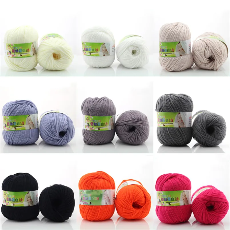 50 г/мяч Мягкий хлопок шерстяной пряжи красочные детские молоко волокно для рук