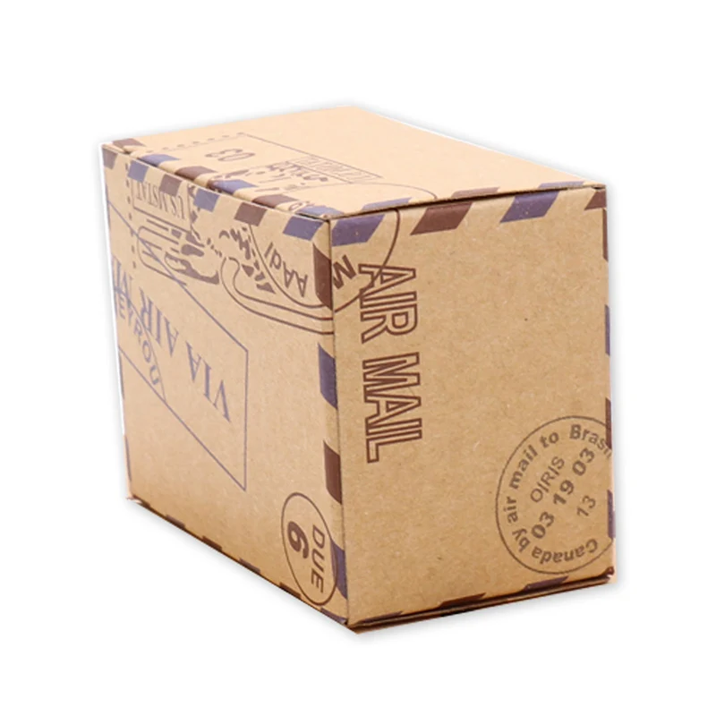 50pcs Stamp Design Gift Box Candy Box Packaging Kraft for Wedding Birthday Christmas Party Decorations