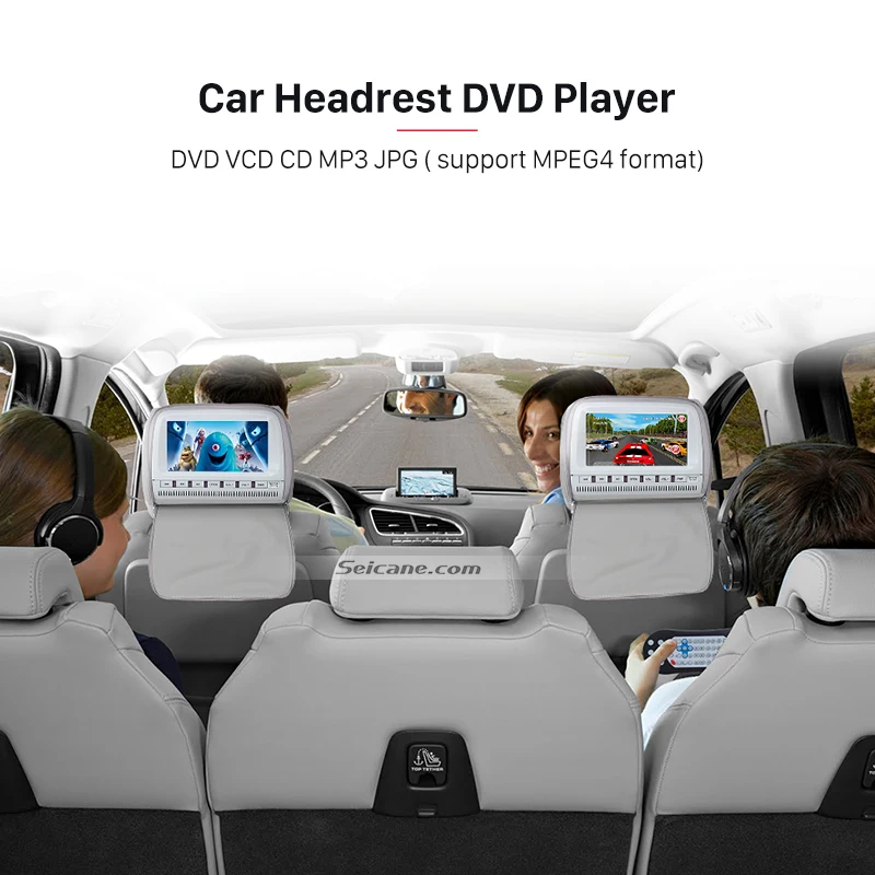 

Seicane 9 inch 800*480 Popular High Quality Headrest DVD Player with FM Games and Zipper Cover (1 PCS) Car Kit