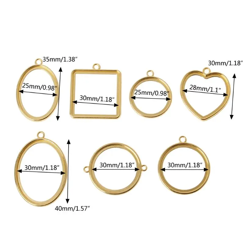 

10Pcs Pressed Flower Blank Frame Pendant Hollow Open Bezel Charms Jewelry Making