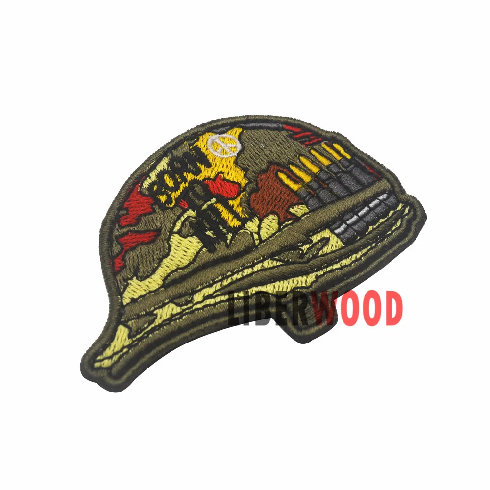 Знак мира Born to Kill шлем Patch Вьетнам полностью Металлическая куртка морской пехоты США Боевая война эмблема значки тактические вышитые нашивки
