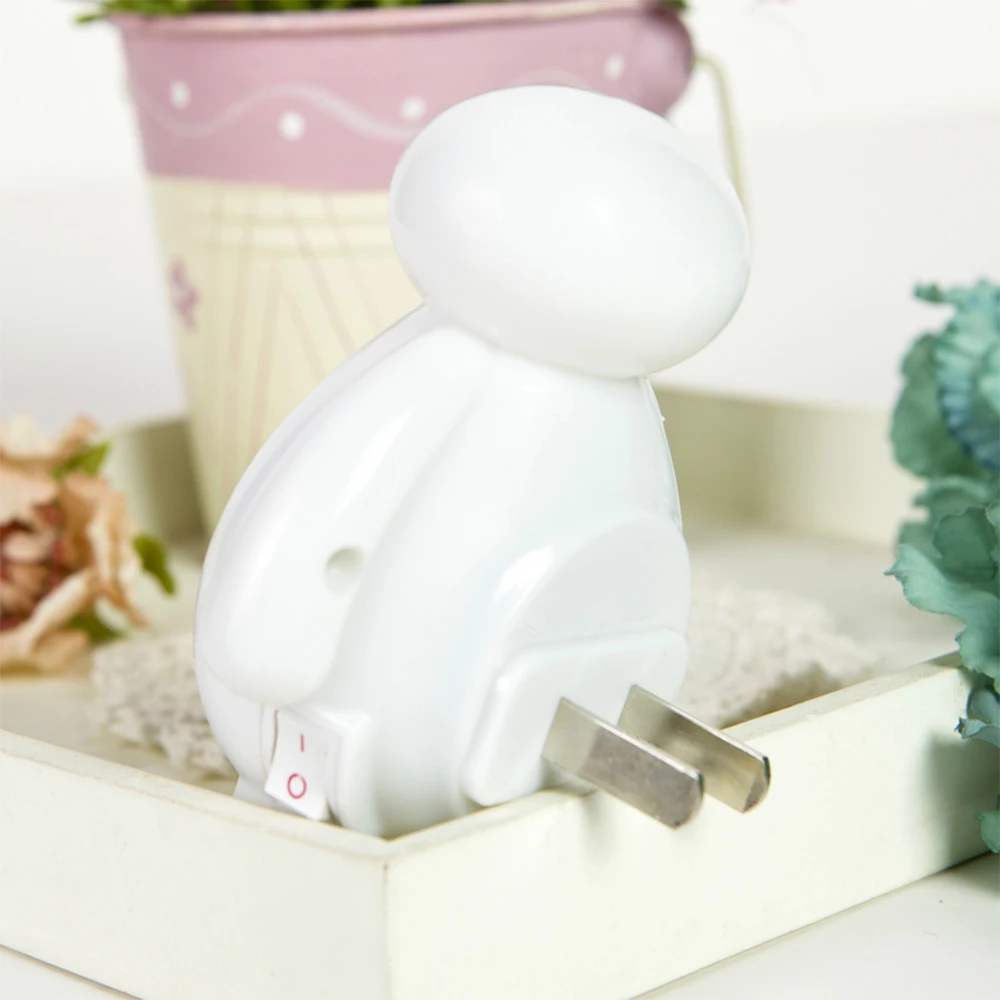 Топ Baymax, мультяшный Ночной светильник, 110 В, 220 В, США, ЕС, вилка, детская комната, светодиодная Энергосберегающая лампа, Детский Светильник, прикроватный светильник, светильник ing