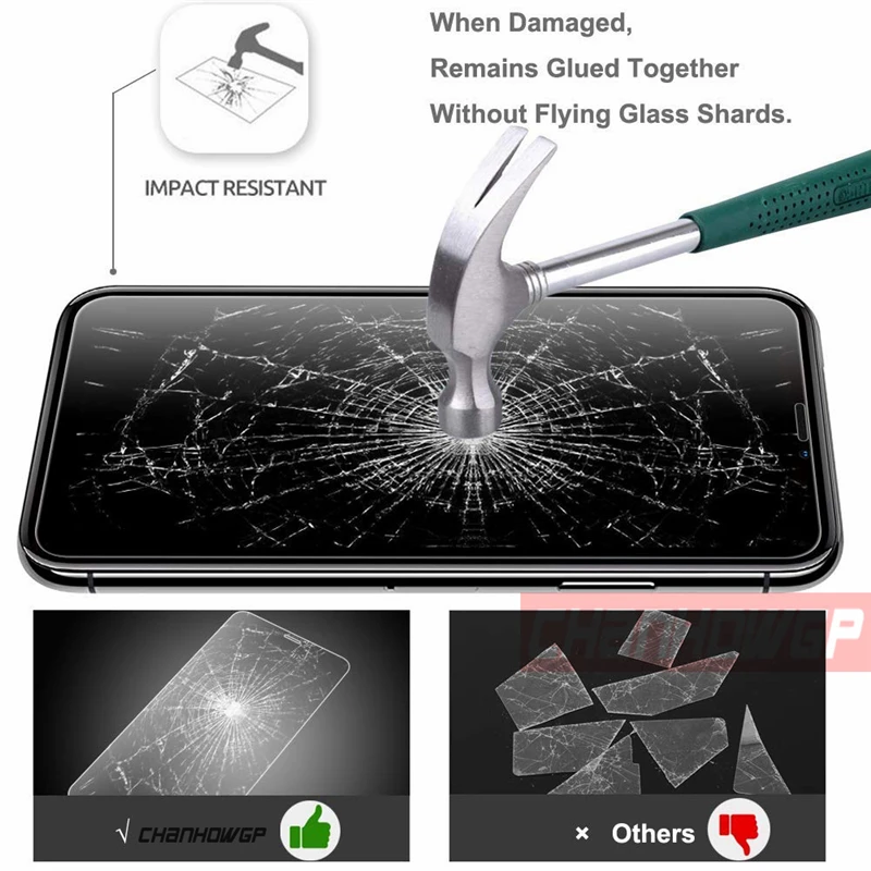 Закаленное стекло 9H для iPhone 6 6S 7 8 Plus 10 X XS Max XR Защита экрана SE 5SE 5 5C 4 полное покрытие