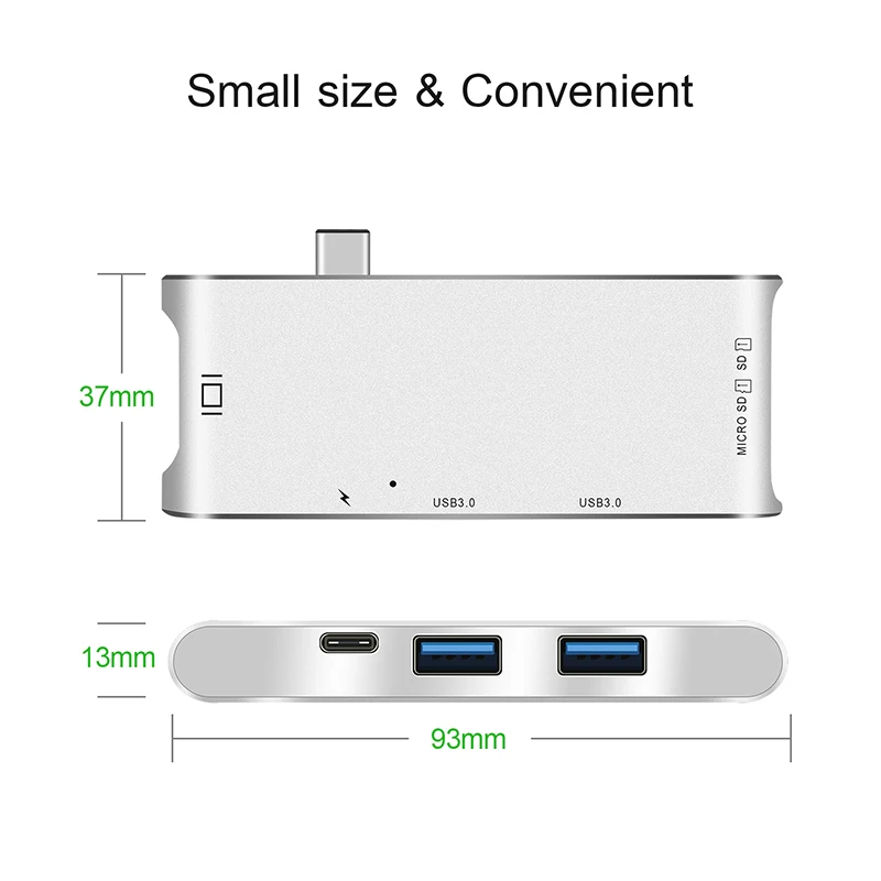 Адаптер USB Type C для 4K HDMI 6 в 1 адаптер с несколькими портами 3 0 зарядки устройство