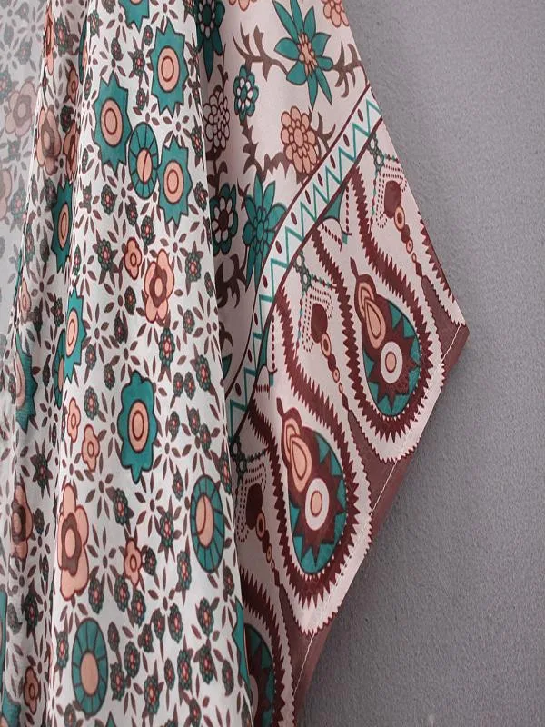 beach cover-ups summer Women Floral Print Chiffon Loose Shawl Kimono Cardigan Top Cover up Shirt Blouse d90625
