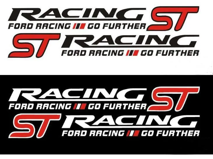 1Pair 50x8CM ST RACING MOTOR SPORT GO FURTHER Car Stickers Door Sticker for FORD FOCUS 2 Focus 3 Mondeo Fiesta Kuga MK2 MK3 MK4