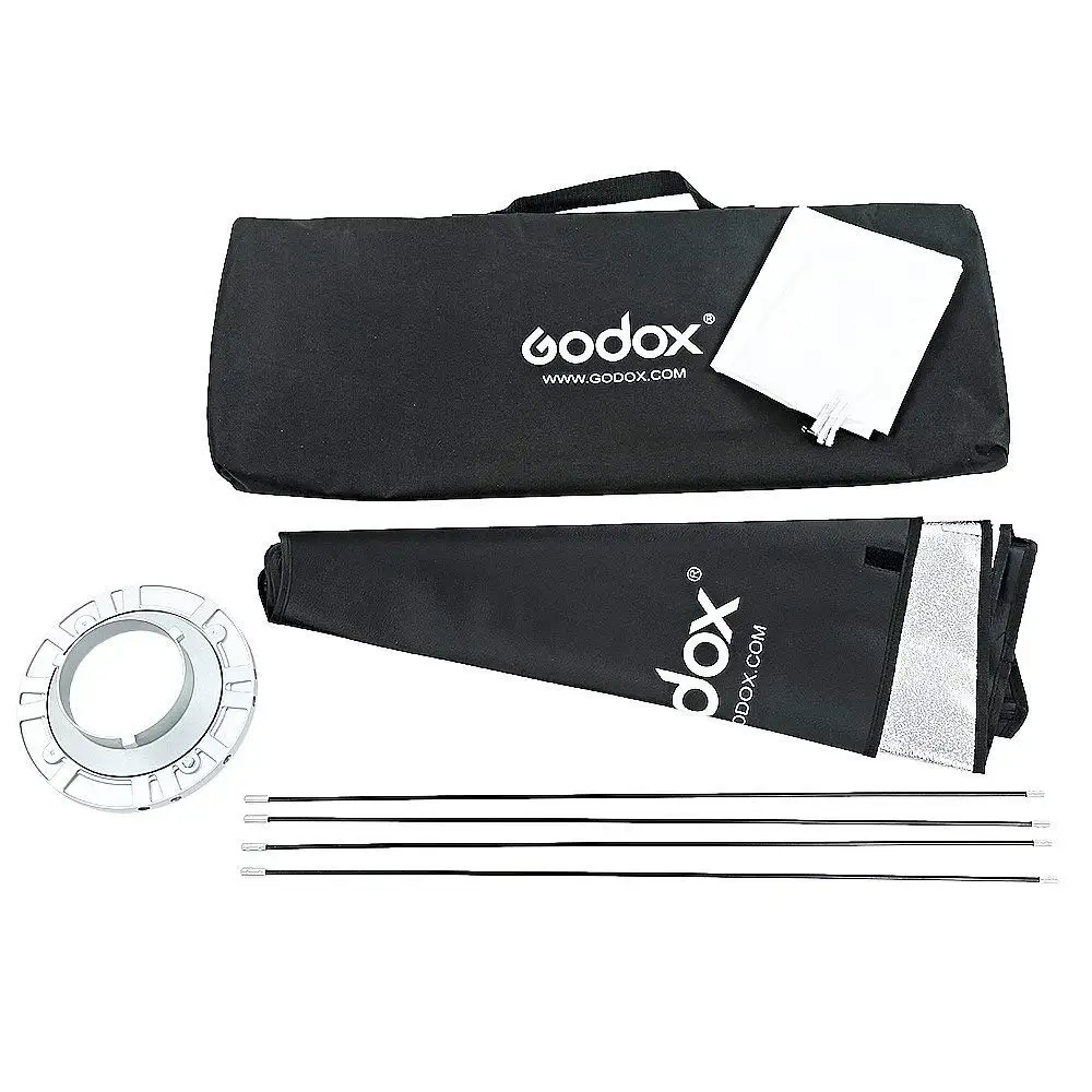 2x студийная вспышка Godox DE400+ софтбокс 60x90 см+ триггер FT-16+ светильник-подставка CD50