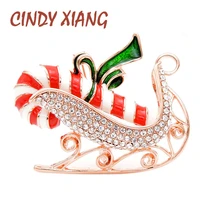 cindy xiang 2 colors choose rhinstone christmas sled brooches for women festival party brooch pin enamel jewelry good gift