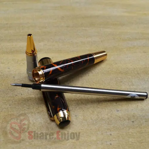 Шариковая ручка JINHAO X250 черный и золотой с красным узором|roller ball pen|ball penpattern pen |